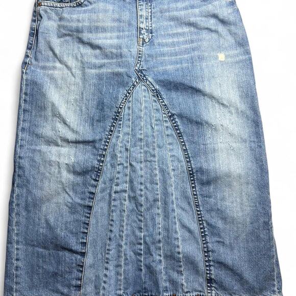 y2k Old navy size 18 plus  special edition distressed Blue denim maxi skirt - Picture 2 of 5